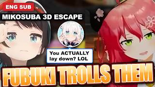 Miko & Subaru's 3D Escape Room Chaos ft. Fubuki's Hints 【Hololive/Sakura Miko/Oozora Subaru/ENG Sub】