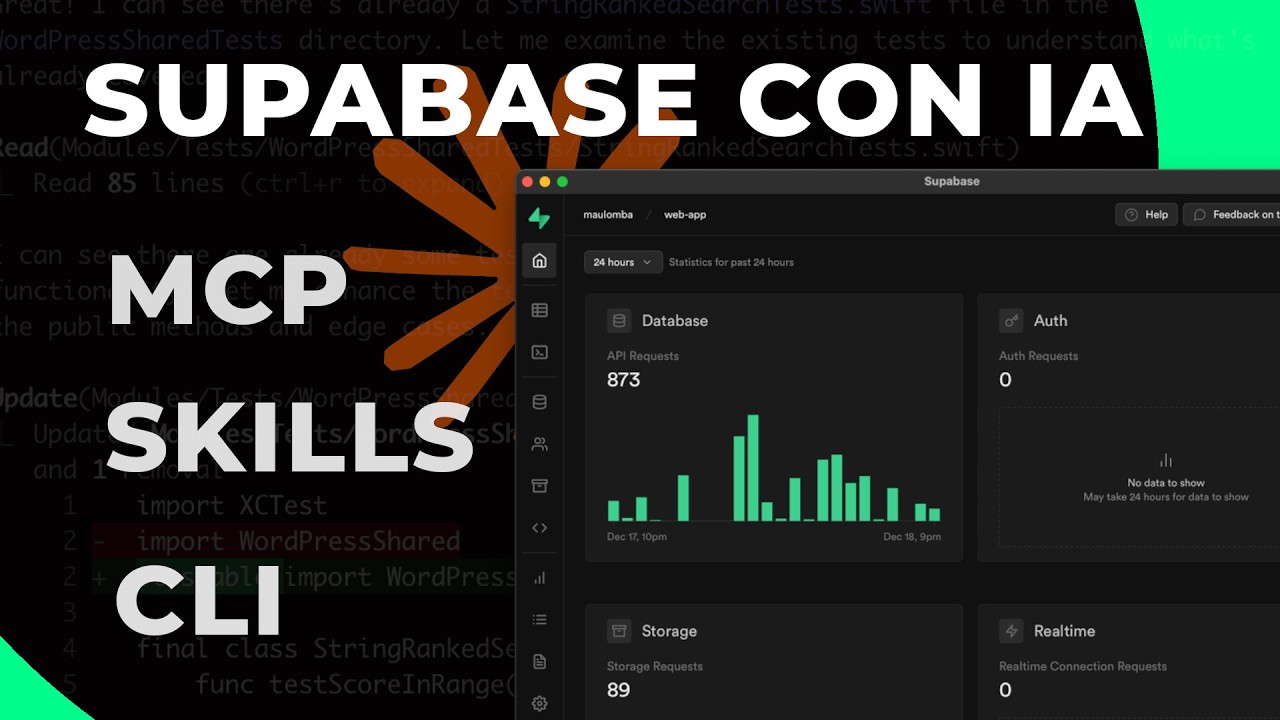 Supabase con IA (CLI + MCP + Skills): Automatiza todo tu backend