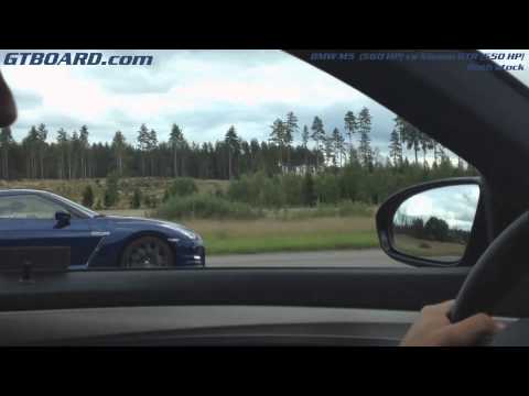 '14 Nissan GTR 550 HP vs BMW M5 F10 (both stock)