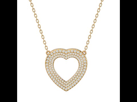 Pandantiv Aur 18k Glamorous Heart Design Natural Diamonds - Felicity