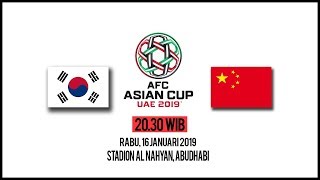 Live Streaming Piala Asia 2019 Korea Selatan Vs China, Rabu Pukul 20.30 WIB