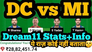 DC vs MI Dream11 Prediction|DC vs MI Dream11|DC vs MI Dream11 Team|DC vs MI|