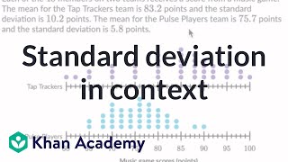 Standard deviation in context | Integrated Math 1 (IM® v.360 aligned) | Khan Academy