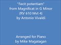 "Fecit potentiam" from Magnificat in G Minor (RV 610 Mvt 4) for Piano