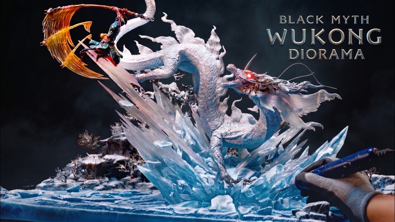 Black Myth Wukong Diorama: Freezing Kang-Jin Loong Battle in Epoxy Resin