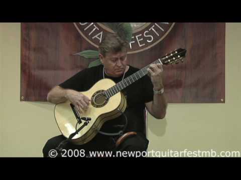 Enrique Gardano playing LaPlante Guitars at the Newport Guitar Festival in Miami Beach