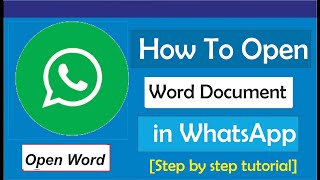 How To Open Word Document In WhatsApp