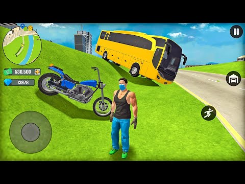 Bus, Police Car and Bike Driving in Open World Game - Android Gameplay #8