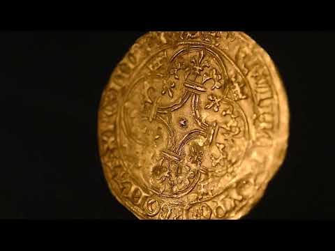 Moneda, Francia, Charles VI, Écu d'or à la couronne, Tours, MBC, Oro