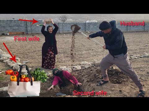 The second wife's anger because the husband buys things for the first wife.