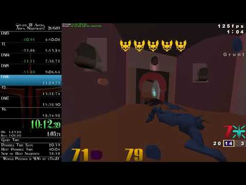 Quake III Arena - Any% Nightmare! speedrun in 0:51:24 (RTA)