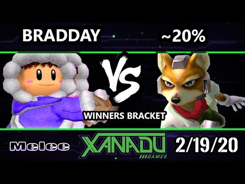 S@X 342 Winners Round 2 - bradday (Ice Climbers) Vs. ~20% (Fox) Smash Melee - SSBM