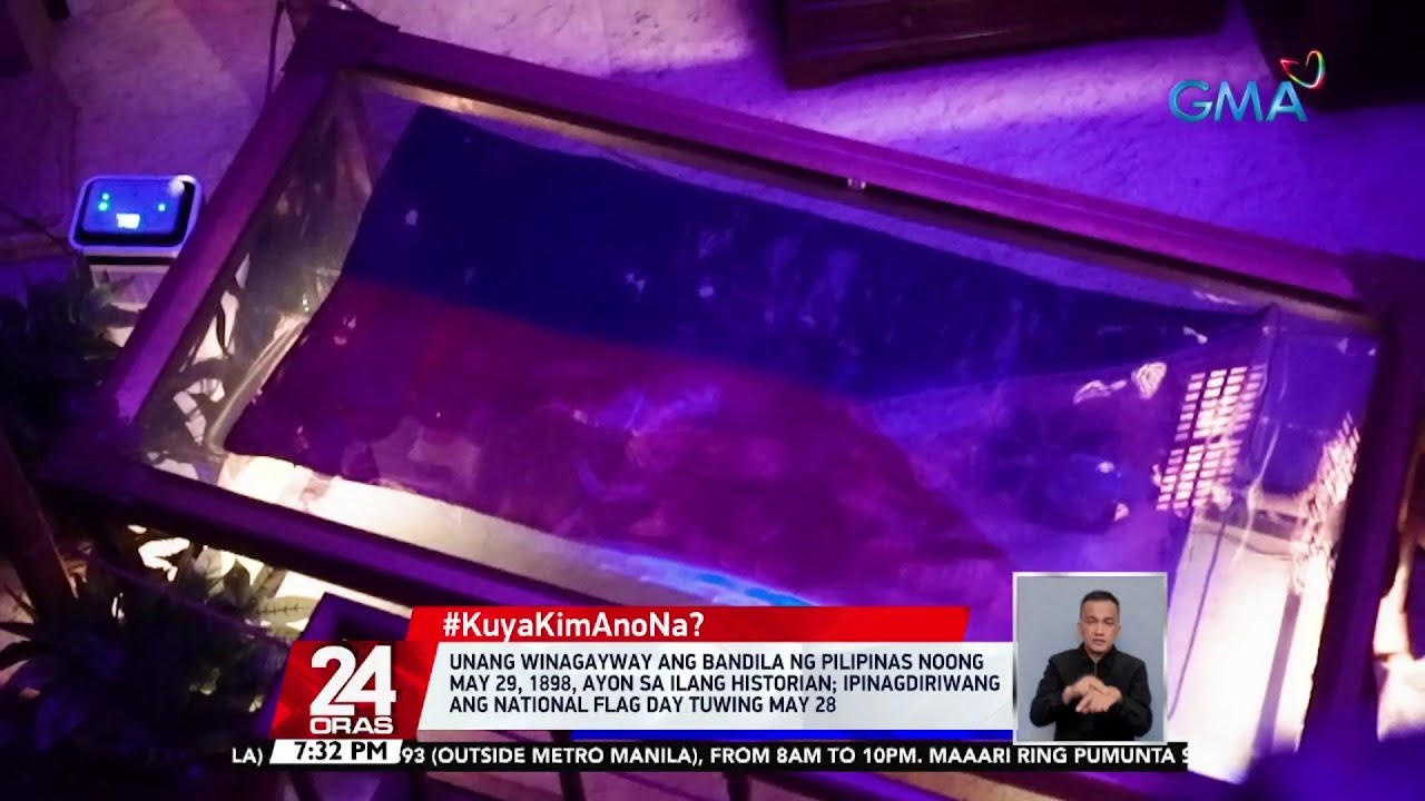 Putar video #KuyaKimAnoNa: Kauna-unahang watawat na iwinagayway sa Kawit, Cavite noong June 12... | 24 Oras sekarang #KuyaKimAnoNa: Kauna-unahang watawat na iwinagayway sa Kawit, Cavite noong June 12... | 24 Oras