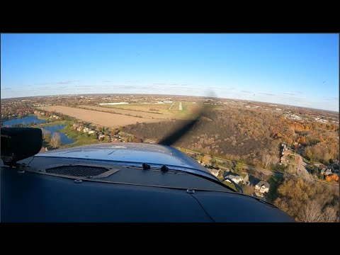 Gusty crosswind landing in a Cessna 172 at Ann Arbor Municipal Airport.