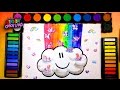 Learn to Color for Kids and Color a Rainbow Cloud Coloring Page