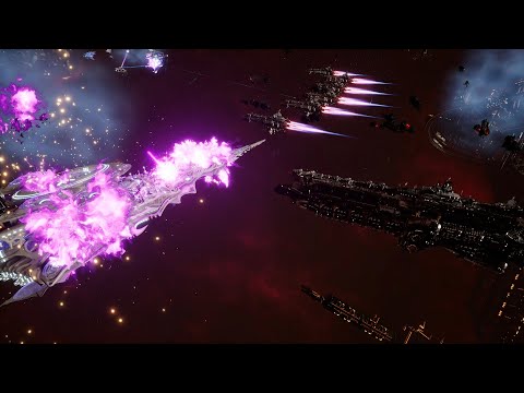 Imperial Navy vs Craftworld Aeldari - Skalgrim Mod - Massive Battle - Battlefleet Gothic Armada 2
