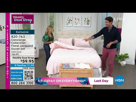 Concierge Collection Floral Jacquard Duvet Set