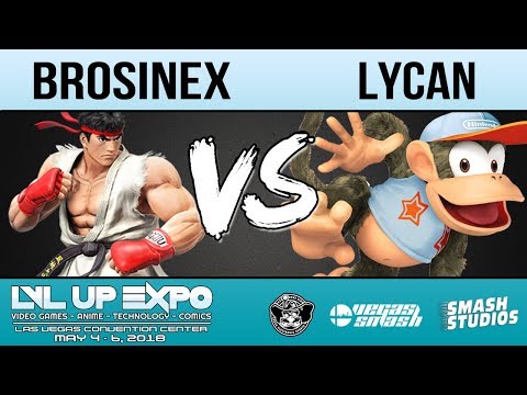 LVL Up Expo 2018: [Smash 4] Brosinex (RYU) vs Lycan (Diddy Kong) - Losers Final