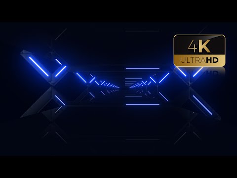 4k Blue Neon Corridor ~FREE Motion HD 4K~ BACKGROUND - SCREENSAVER