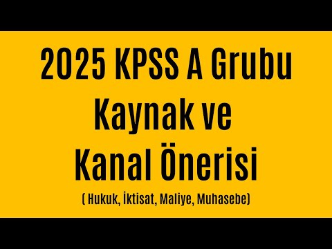 2025 KPSS A Grubu Kaynak Önerisi