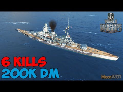 World of WarShips | Scharnhorst | 6 KILLS | 200K Damage - Replay Gameplay 1080p 60 fps