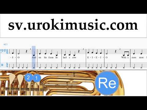 Lär Dig Spela Tuba Old MacDonald - Had a Farm Tabs Nybörjare Del 2 um-b492