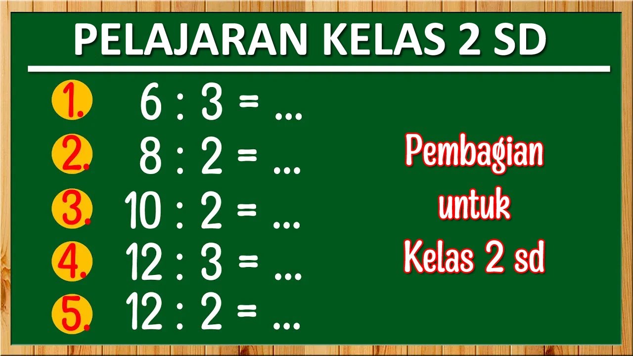 Pelajaran Kelas 2 SD | Contoh Soal Pembagian Matematika Kelas 2 Yang Mudah Dipahami