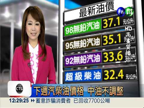 下週汽柴油價格 中油不調整