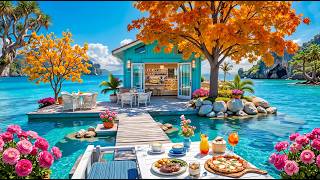 Positive Fall Jazz at a Beachside Cafe ~ Morning Bossa Nova & Ocean Sounds for G