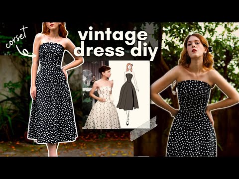DIY 50's INSPIRED CORSET DRESS - full sewing tutorial...