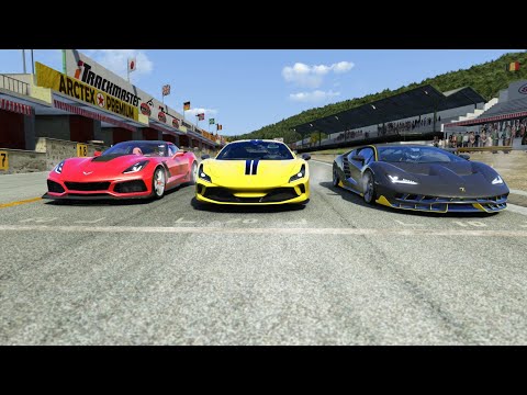 Ferrari F8 Tributo vs Lamborghini Centenario vs Chevrolet Corvette C7 ZR1 at Old Spa