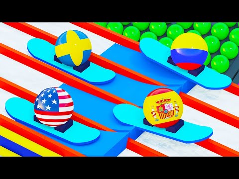 Marble Race Winter Olympic Games - Snowboard - Marble Race Countries