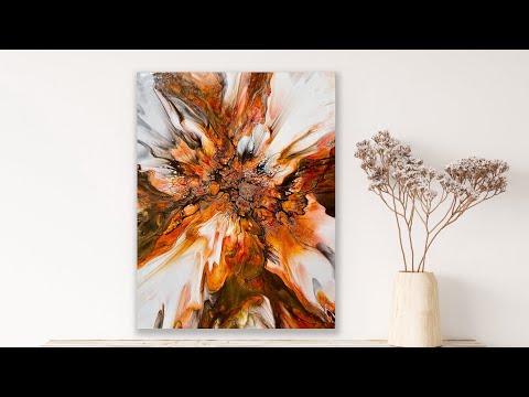 357.  TWO Gorgeous BIG Autumn Bloom Paintings!! / blooms technique / art therapy