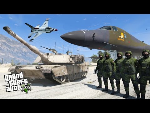 WORLD WAR 3 MOD - GTA 5 REAL TANKS JETS USA VS RUSSIA