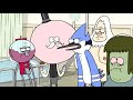 Regular Show Mordecai Punches Benson Hard