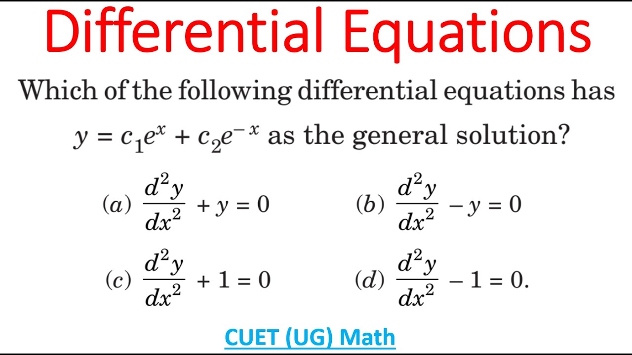 Finding Differential Equation For General Solution y = c1(e^x) + c2(e^(-x))