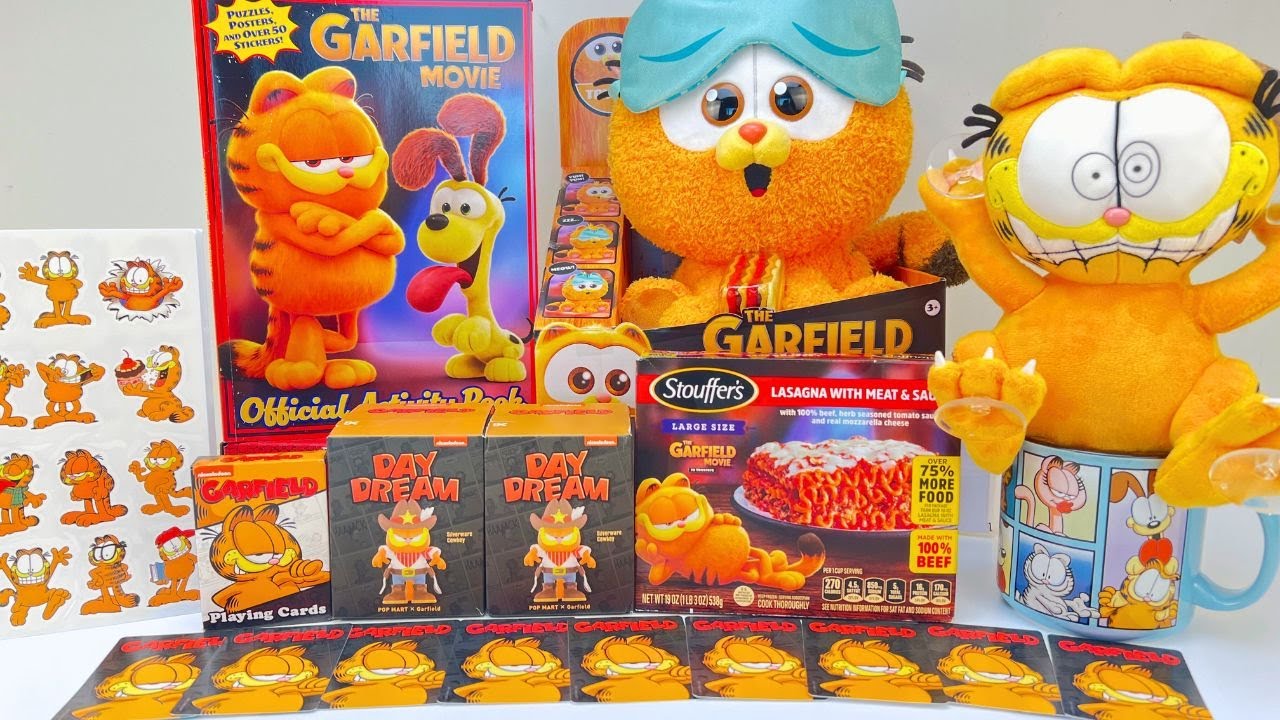 The Garfield Movie Toys Unboxing Review | Burping Garfield Eating Lasagna | Blind Box Surprise