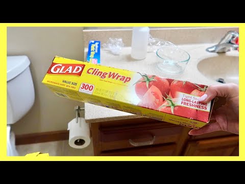 HOW TO FINALLY GET PLASTIC WRAP TO STOP STICKING TO ITSELF!!  (Genius Cleaning Hack) | Andrea Jean
