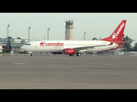 Welcoming Our New Aircraft Boeing 737-800NG With A Water Salute In Antalya