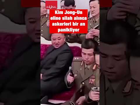 Kore lideri Kim Jong- Un eline silah alınca askerleri bir anlığına paniğe kapıldı #shorts #kimjongun