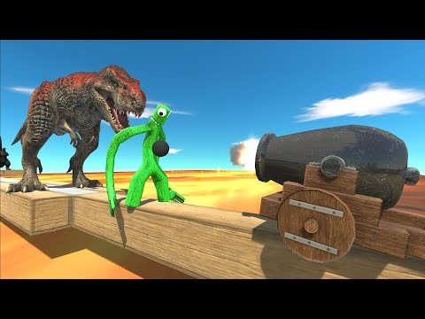 Super Cannon | Carnivores Dinosaurs VS Rainbow Friends - Animal Revolt Battle Simulator