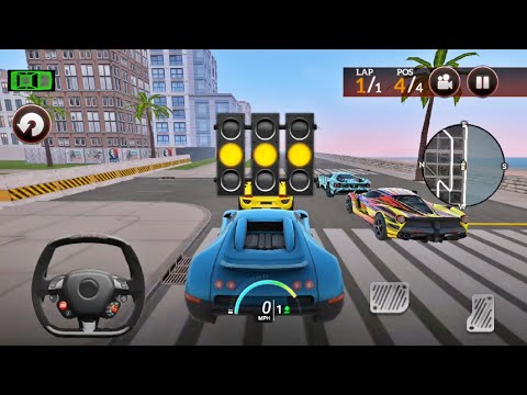 Drive For Speed Blue Car Bugatti Unlocked - New Levels Car Driving Racing Game- Android Gameplay