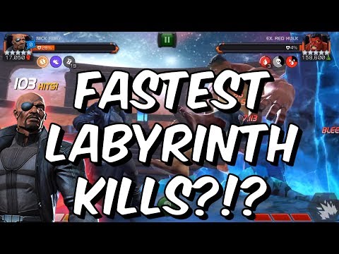Nick Fury FASTEST Labyrinth Red Hulk & Star-Lord Kills?! - God Tier - Marvel Contest of Champions