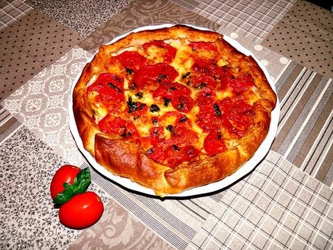Torta salata tipo "caprese" - ricetta vegetariana - semplice (Antipasto o secondo)