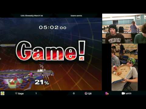 UVic Biweekly March 1st - Sage (Sheik) vs QB (Falco) - Loser's Semi's