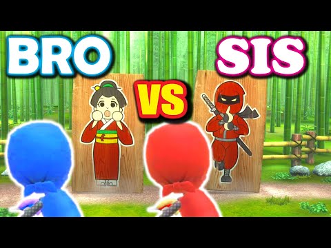 HILARIOUS Wii Party U Minigames!! Brother vs Sister!!!