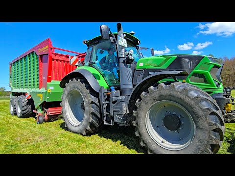 Deutz 6215 TTV Warrior Agrotron & Strautmann Magnon 8 - 370 LW with grass silage!