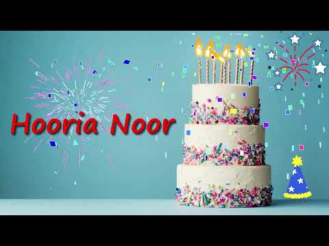 Hooria Noor Birthday Card | Happy Birthday Hooria Noor | Birthday Cake Hooria Noor | Wishes for You