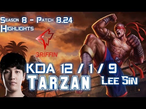 GRF Tarzan LEE SIN vs JARVAN IV Jungle - Patch 8.24 KR Ranked