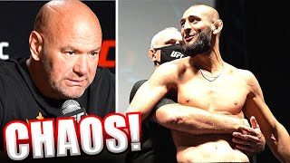 UPDATE! Khamzat, Nate Diaz, &amp; Kevin Holland get into SCUFFLE Backstage